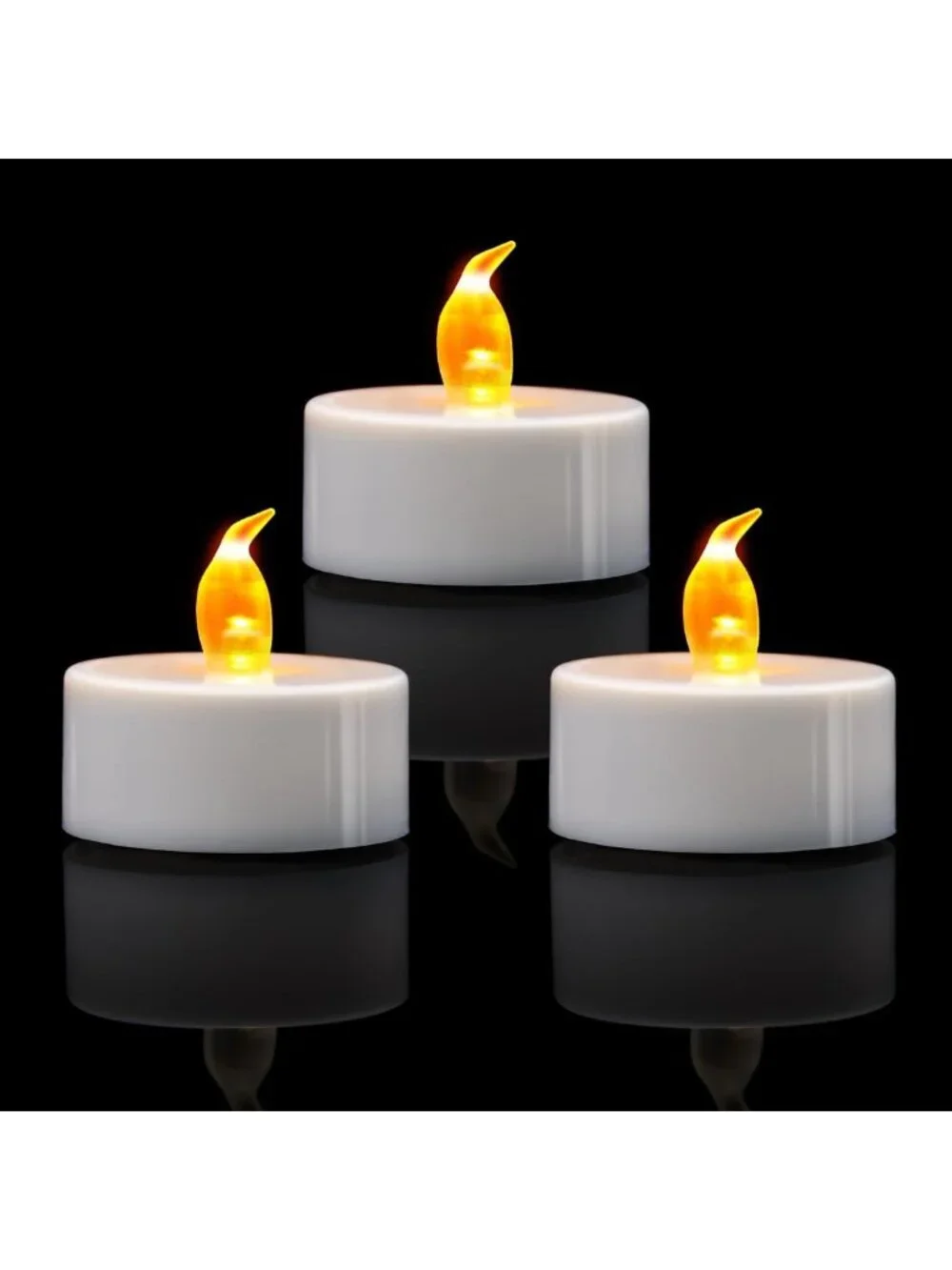 12 Pack Warm Yellow LED Tea Lights - Long Lasting 100+ Hours, Perfect for Decor